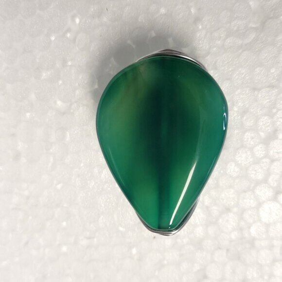 Green Onyx Pear Shape ring Gemstone Adjustable Band Handmade Semi Precious Ring - Picture 2 of 9